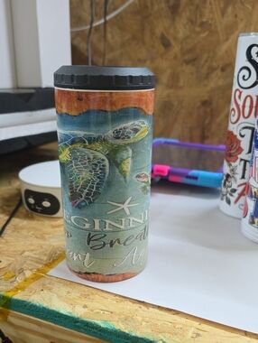 NaNa Sea Turtle Travel Tumbler - Teal, Green & Black